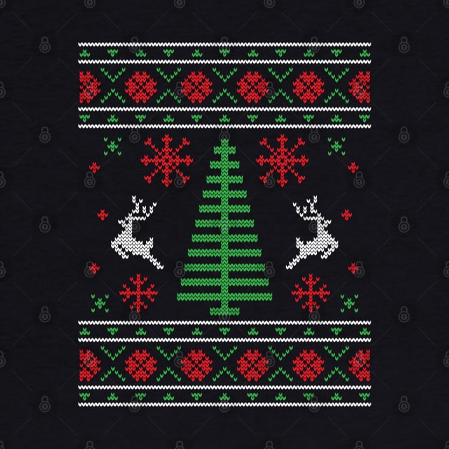 Knitted Pattern Ugly Christmas Sweater by BadDesignCo